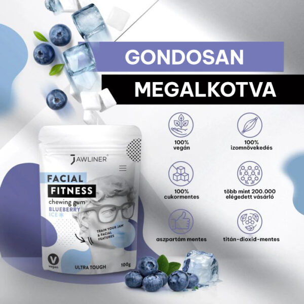 JAWLINER® Jeges áfonya Fitness rágógumi - Image 3
